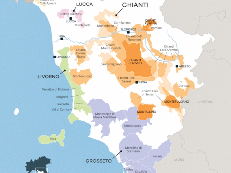 Mappa del Chianti Classico - Chianti Wine Map