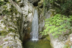 Nel bosco, le cascate verso le grotte di Maurizio