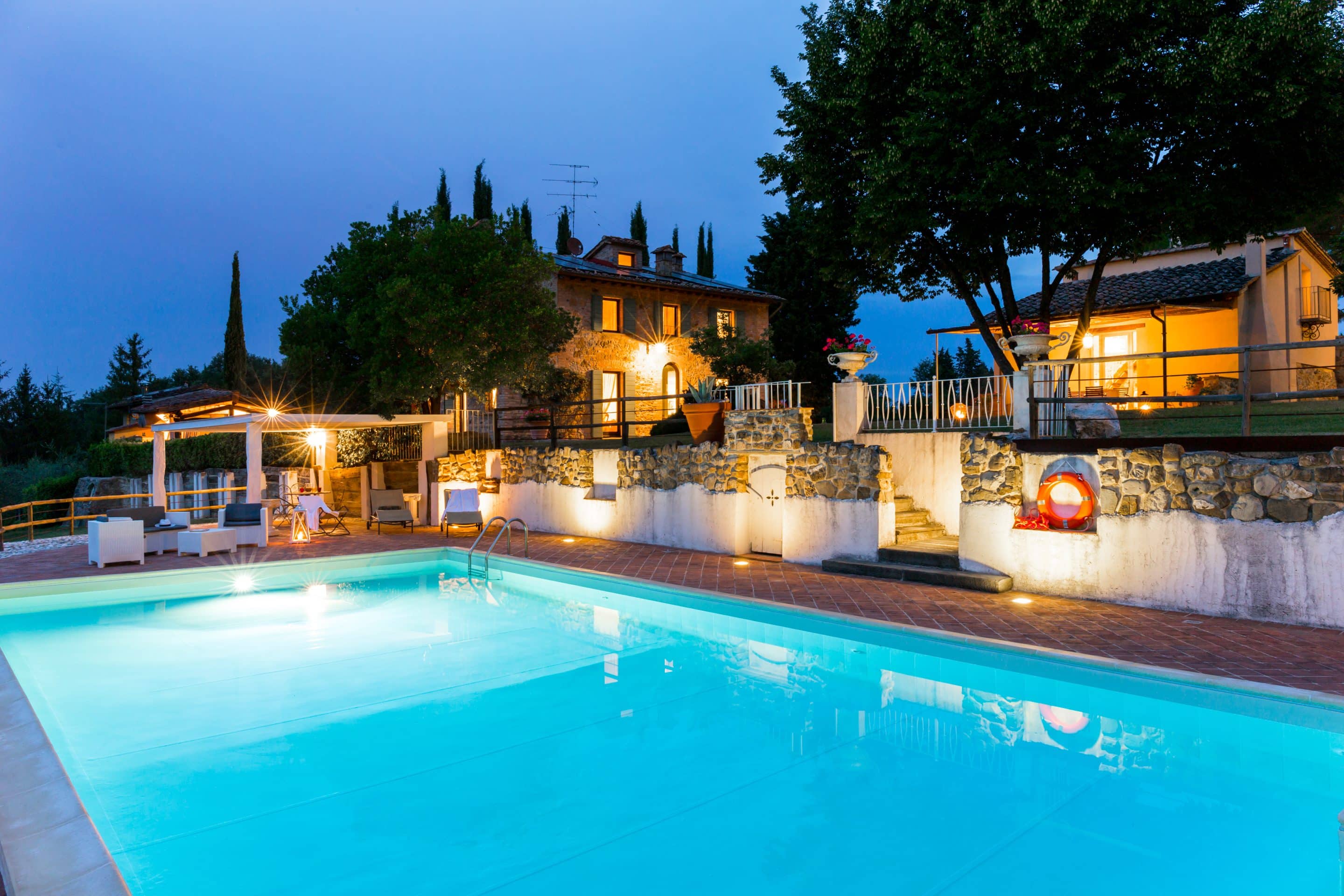 Gambassi Terme Villa La Fonte Esterno Piscina Notturno